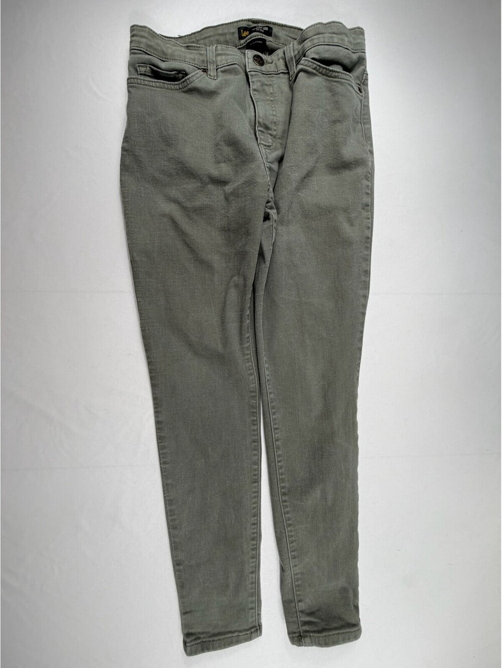Lee Sculpting Skinny Leg Mid Rise Jeans in Light Olive